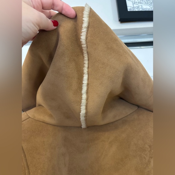 Vintage 90s Jones New York Faux Shearling Toggle Coat Penny Lane Boho Y2K Sherpa - Picture 10 of 13